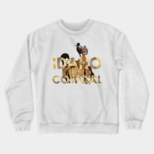 Idaho Cowgirl Crewneck Sweatshirt by teepossible